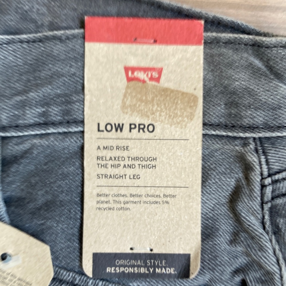 Levi’s low pro gray midrise straight leg jean splatter print cotton retro 29 - Picture 4 of 17